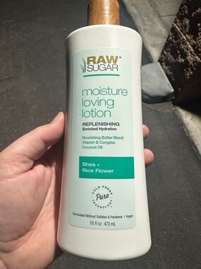 16 oz Raw Sugar - Shea + Rice Flower Moisture Loving Body Lotion